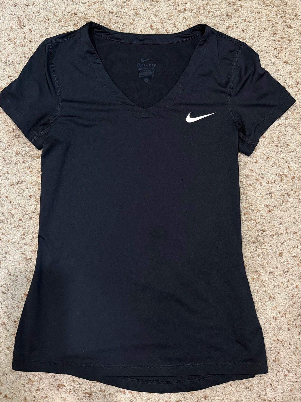 Nike Women's Black Dri-FIT V-Neck Performance Tee, medium